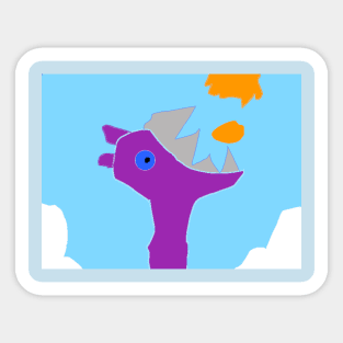 Hippo Eating Pumpkin in the Sky Sticker